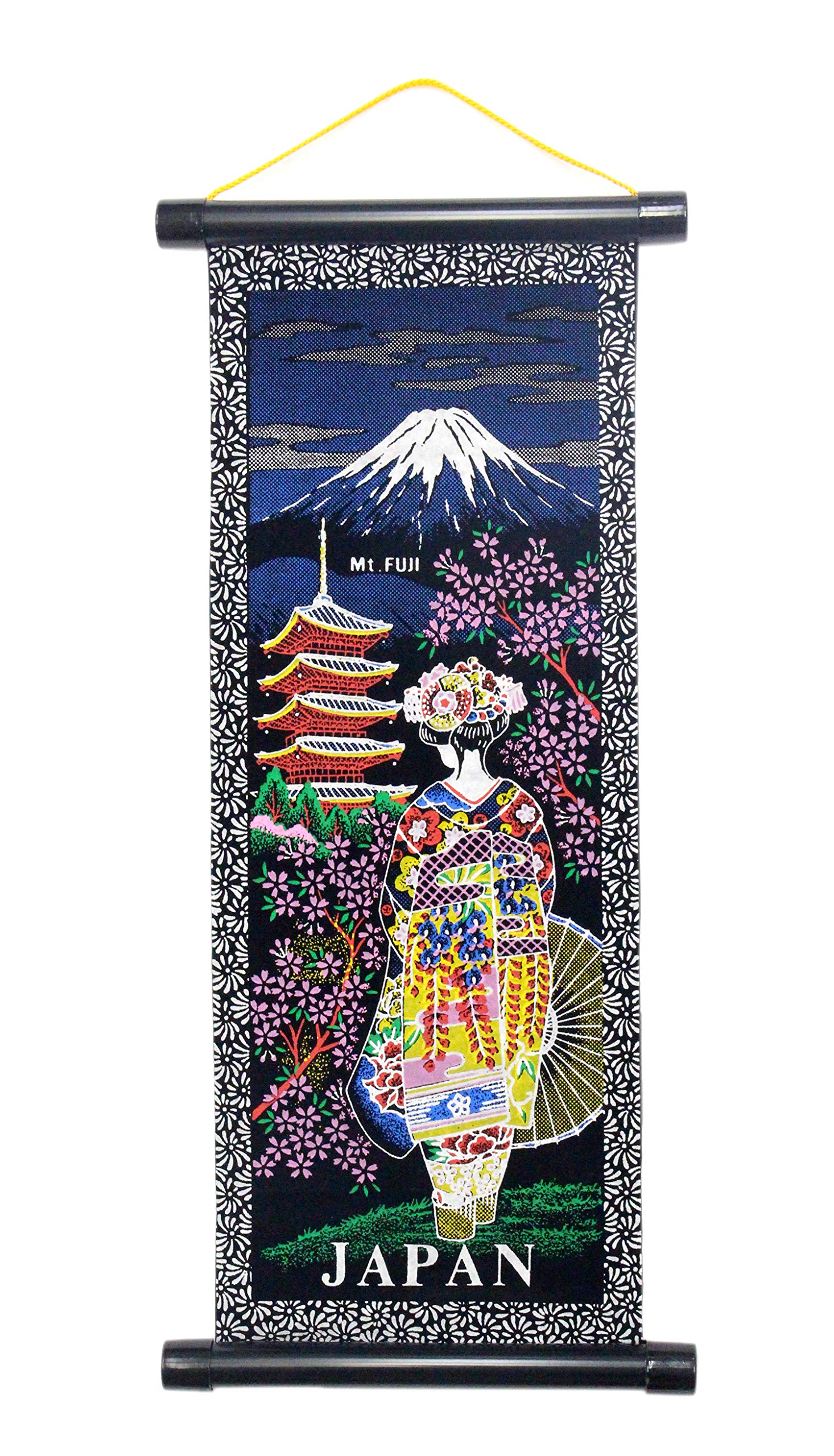 Castle Enterprise New Japanese Souvenir Hanging Cherry and Beans x Made in Japan Scroll Blossoms, Maiko, (41cm 18cm),