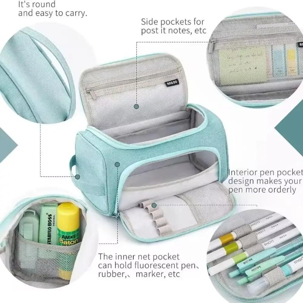 Super Big Cute Pencilcase Portable Multifunctional Pencil Box Large Capacity 2 Layer Stationery Organizer School Supplies Gift