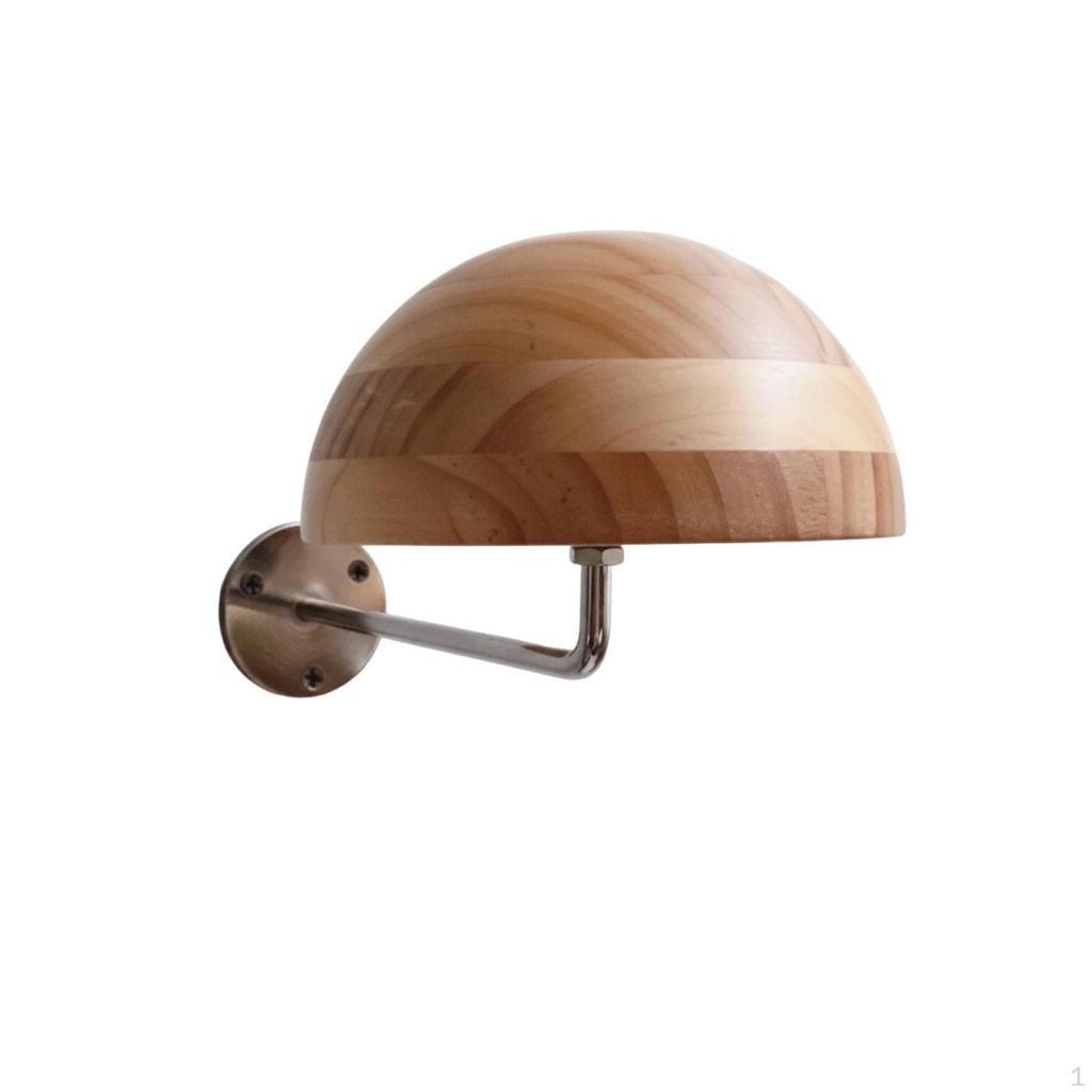 Appendiabiti da Parete in Legno con Gancio Sferico in Metallo Porta Cappelli da Baseball