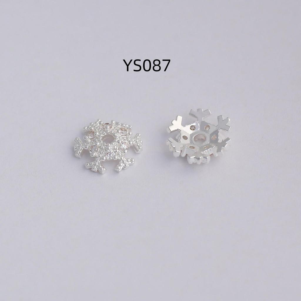 18k Gold-Filled Zircon Snowflake Flower Spacer Bead for DIY Jewelry and Bracelets