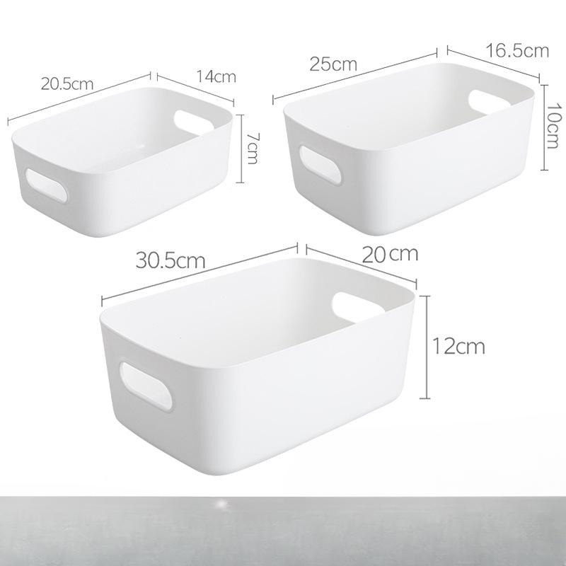 

Настольный пластиковый ящик Коробка для организации косметики Кухонный ящик для хранения Корзина для хранения закусок [Small] Thickened 1pc белый