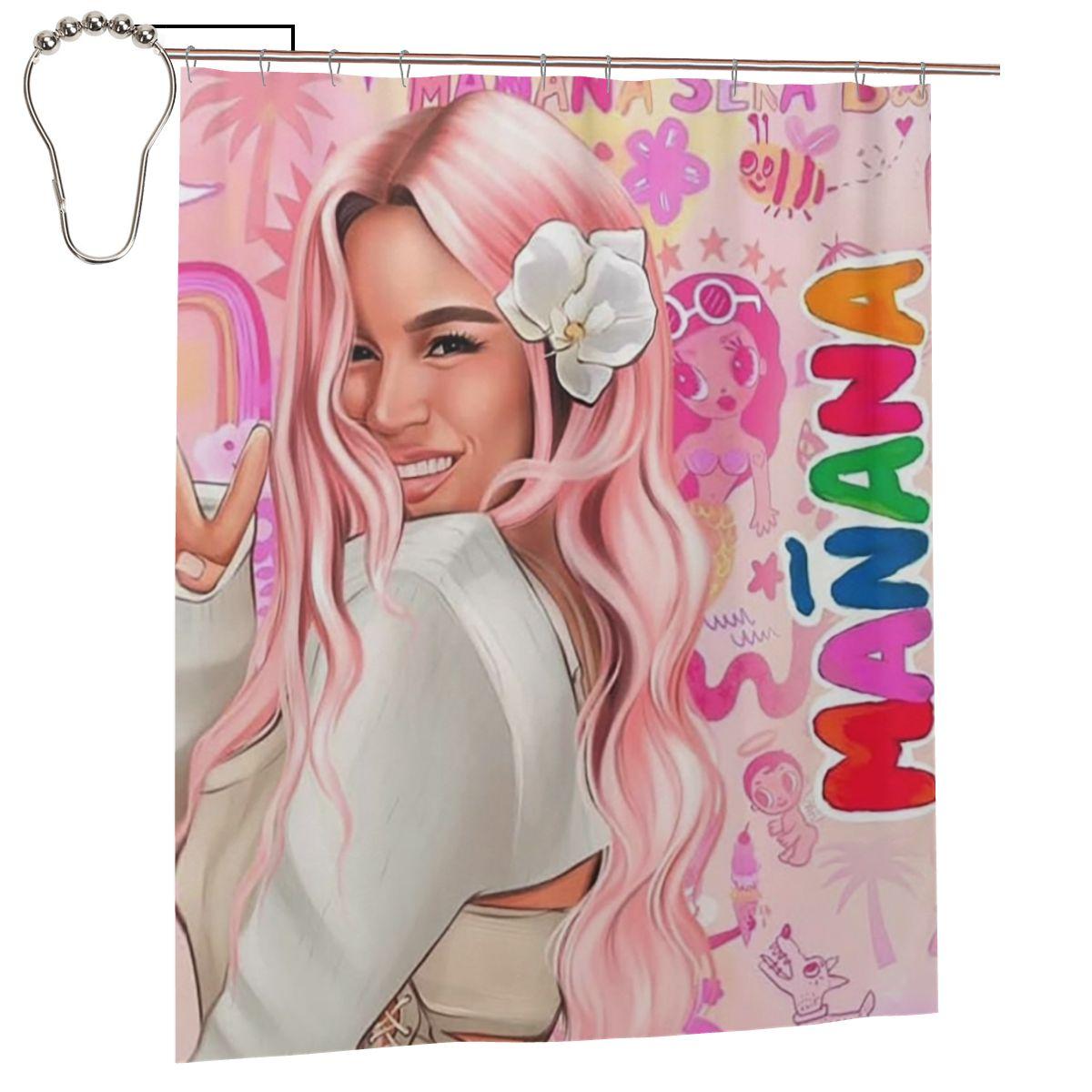 

Karol G Happy Valentines Day Shower Curtain Bathroom Polyester Waterproof Bath Curtains With Hooks W60H190(CM)-1 Pcs