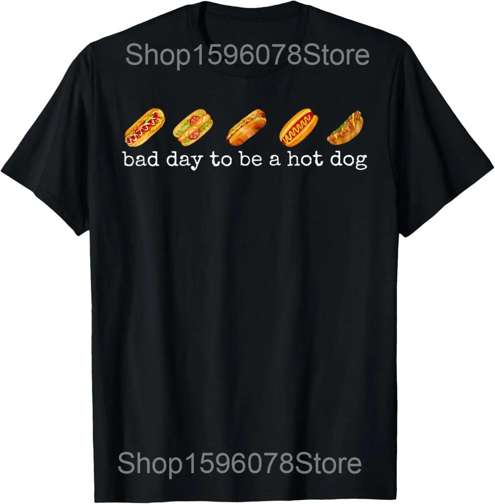 Funny Meme Hilarious Hot Dog Lovers T Shirts Men Cotton Humor Streetwear Tee Shirt Short Sleeve Unisex Hotdog Loose Clothing