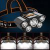 Super Bright 5 Led Head Flashlight Usb Rechargeable Headlamp Outdoor Powerful Waterproof Camping Fishing Adventure Head Lantern