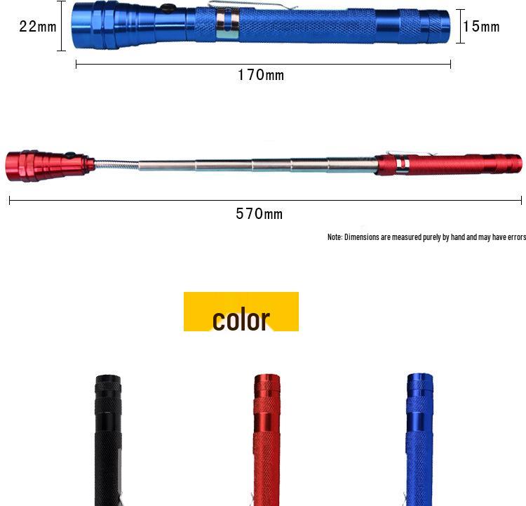 Retractable Multi-Functional Magnetic Telescopic Flashlight with Double-Headed 3LED Pen Light and Work Light
