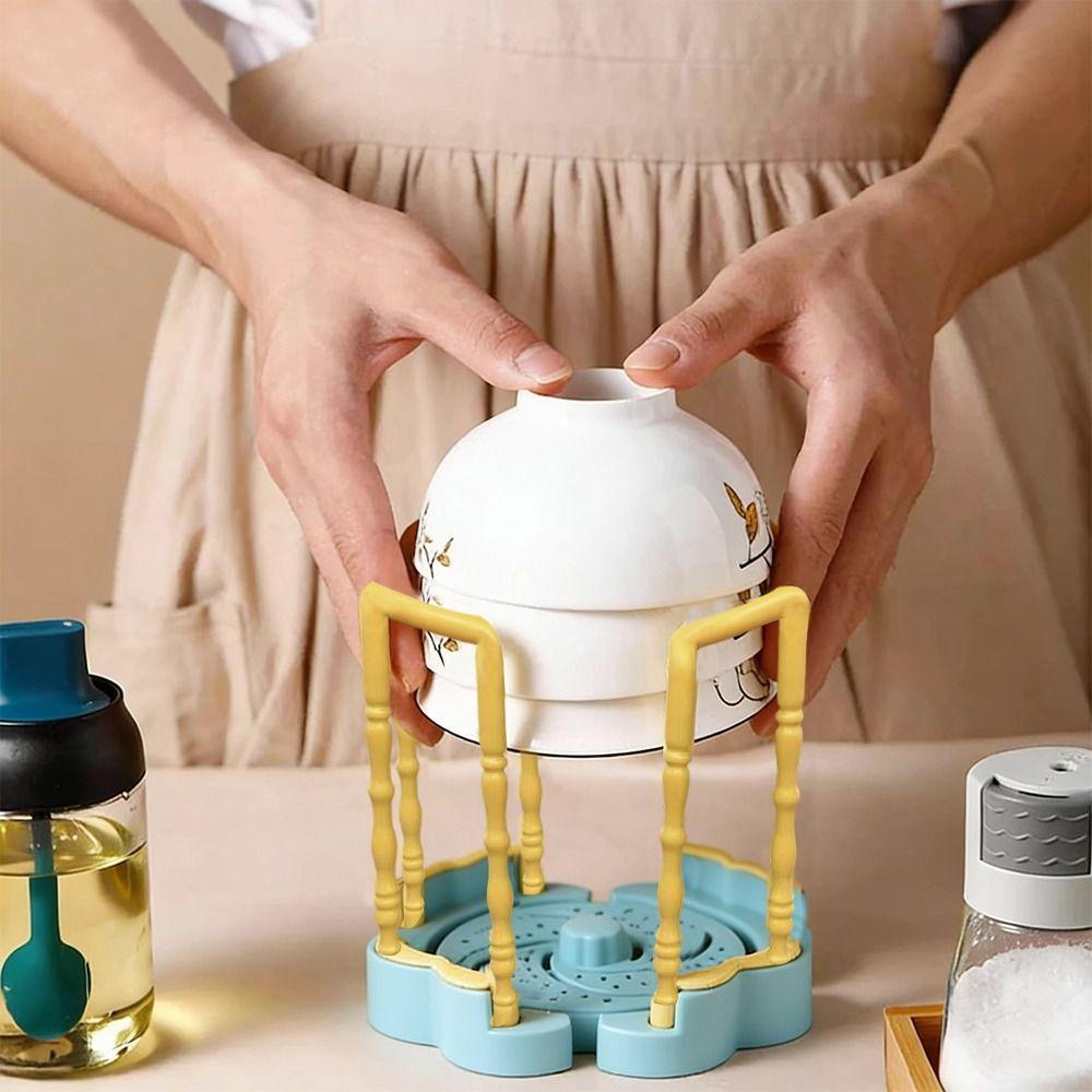 Drain Cabinet Dishes Storage Rack Removable Water Cup Durable Bowl Holder  Kitchen Organizer