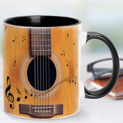 Musikalische Kaffeetasse Keramik Neuheit Musiknote Tasse Großes Fassungsvermögen 350ml Gitarre Klavier Violine Design Heißgetränkebecher Musikalisch
