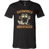 T-shirt Divertente Procione Lavoratore Eccessivamente Lavoratore e Sotto-Fottuto - Maglietta Scollo a V