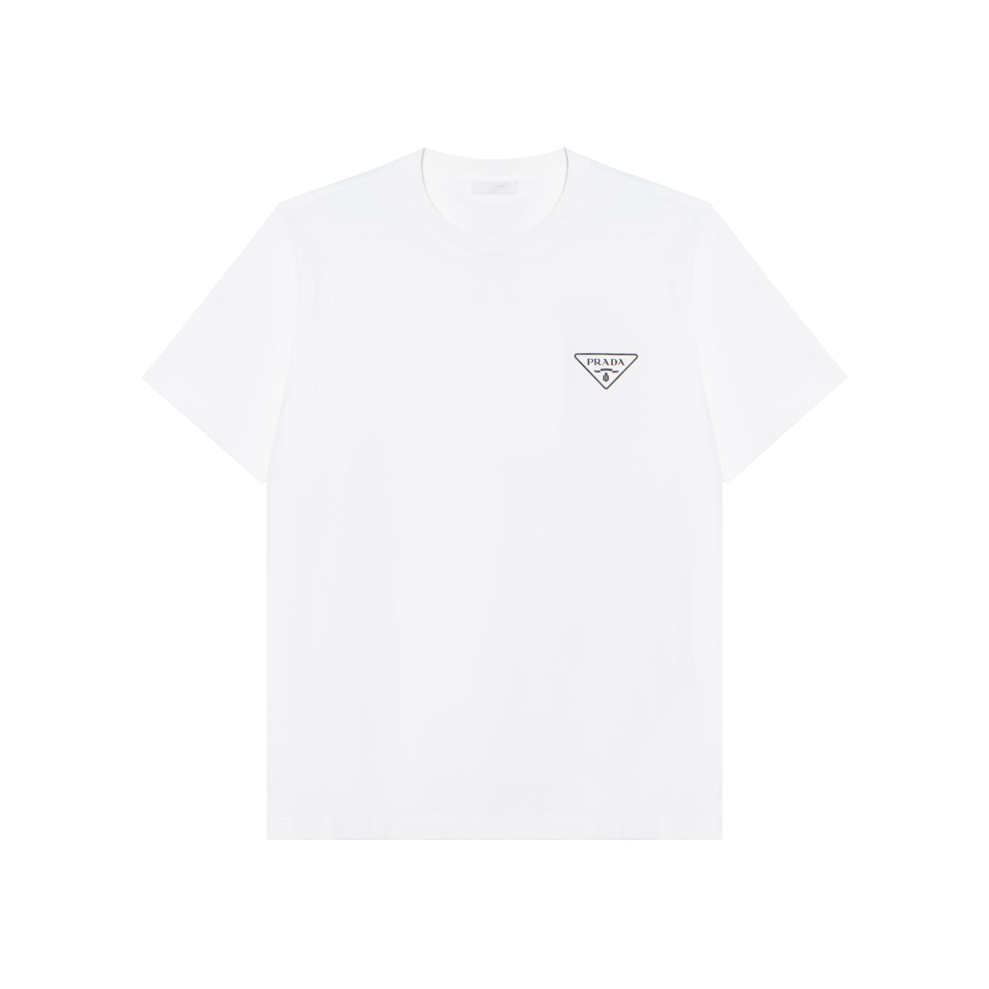 PRADA T-Shirts Men`s White Crew Neck