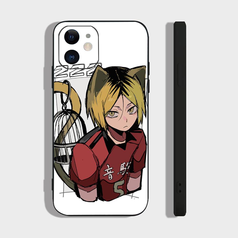 Anime H-Haikyuu Nekoma Phone Case For IPhone 17 Air 16 15 14 13 Pro Max 11 12 Black Silicone Cover