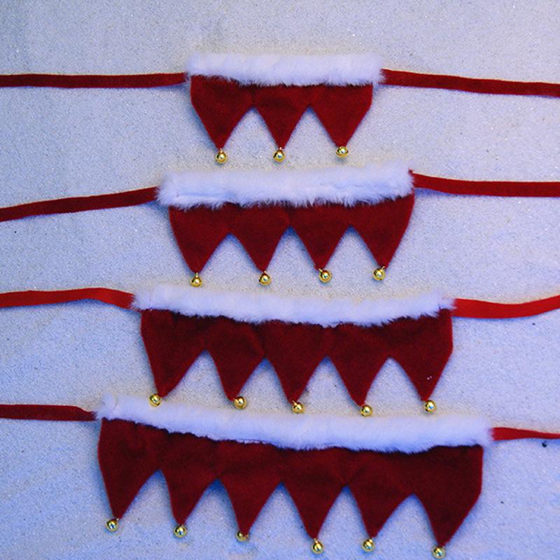 Cat Dog Plush Triangle Scarf with Bell Pet Christmas Decorations Cute Xmas Elements Pets Drool Towel Scarves Bibs Photo Props