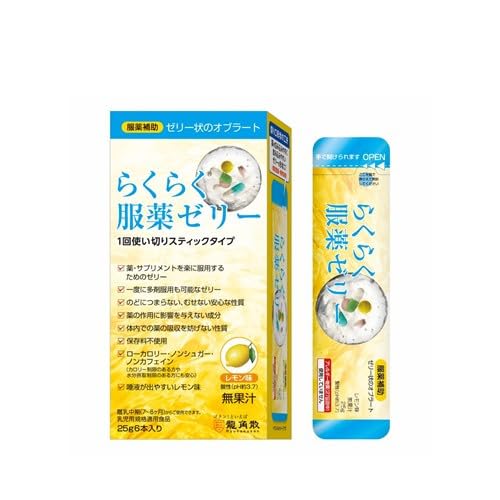 Ryukakusan Easy-to-Swallow Jelly Sticks, Lemon Flavor (25g X 6 Sticks) X 3 Boxes (PSJBOX) Low-calorie, Sugar-free, Caffeine-free Medication Jelly Stic