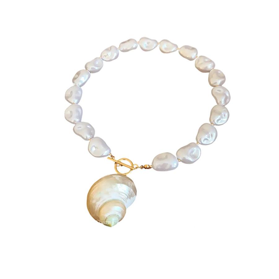 Bohemia Personality Baroque Pearl Beaded Starfish Shells Conches Necklacee for Women Charm Summer Beach Vacation Collar Jewelry