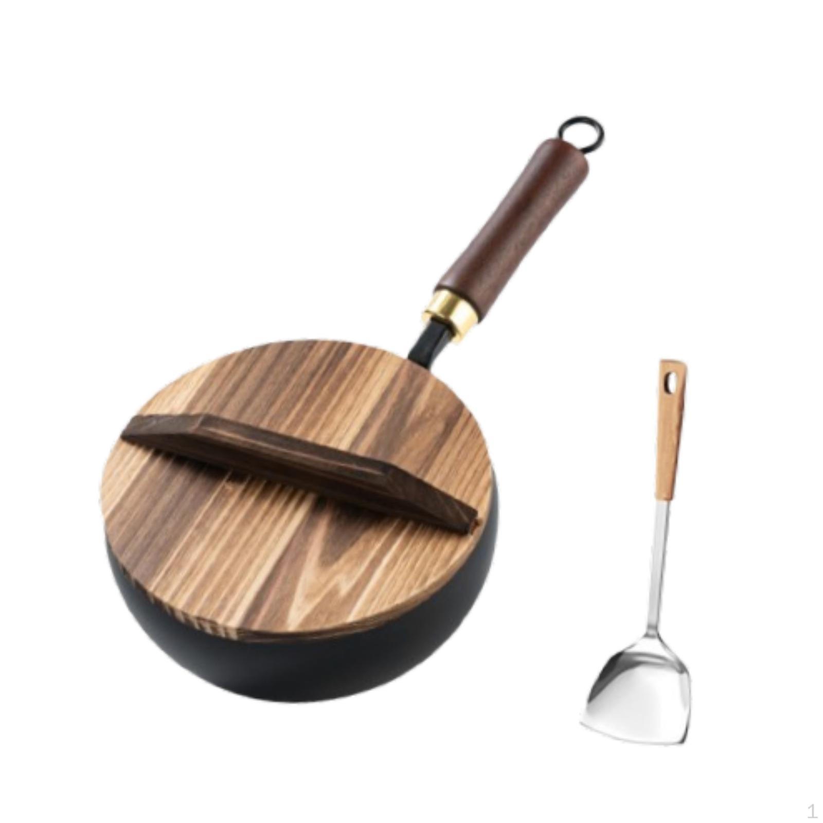 

Компактная сковорода для жарки с деревянной крышкой для индукционной и газовой плиты 24cm