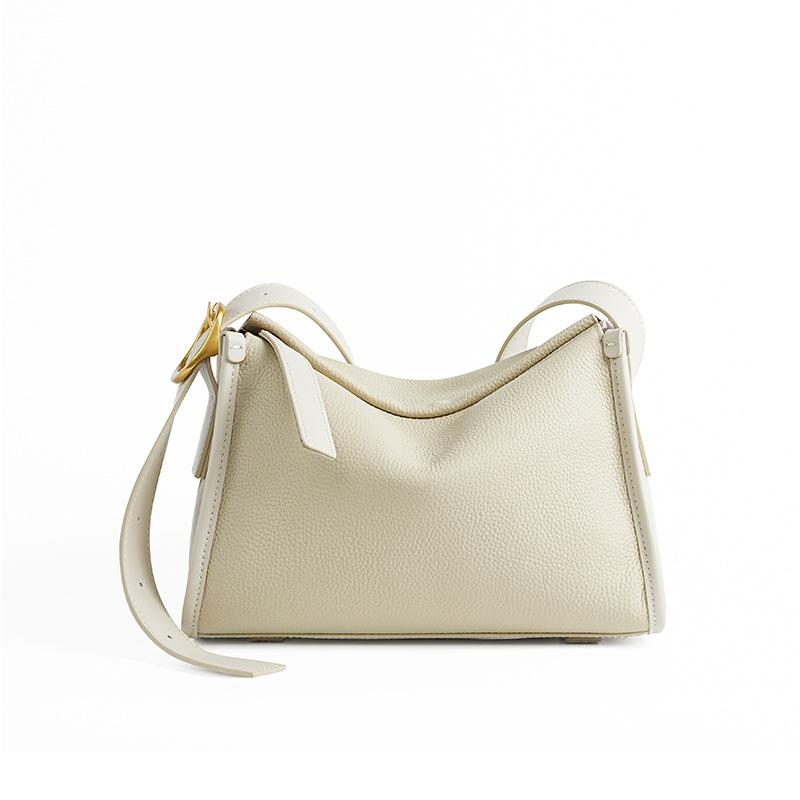 TOGO Top Layer Cowhide New Lazy Style High-end Single Shoulder Crossbody Bag Versatile Large Capacity Leather Pillow Bag For Women
