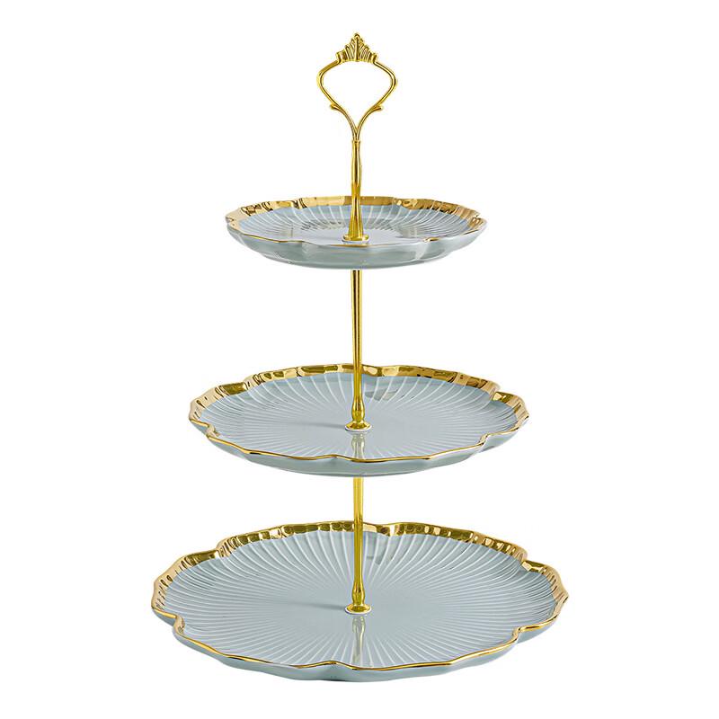 Ruhan European Style 3-Tier Ceramic Fruit Plate