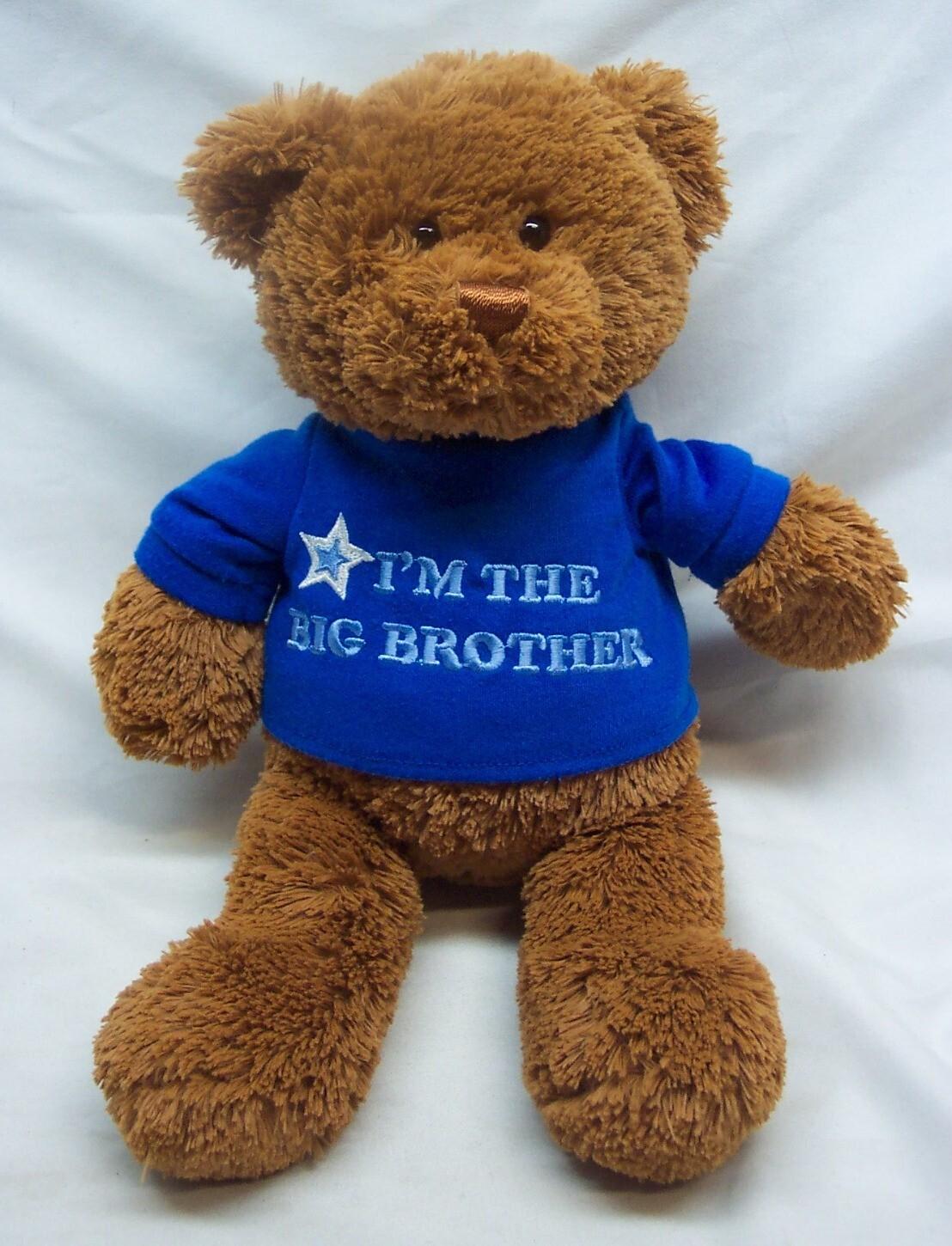 GUND I m The Big Brother TEDDY BEAR IN BLUE SHIRT 12 Plush STUFFED ANIMAL TOY XXL