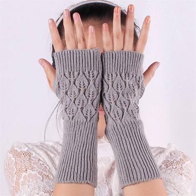 Abdeckung Gestrickte Ärmel Halbfinger Fingerhandschuhe Hohl Acryl Strickwolle Handschuhe Fingerhalb