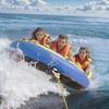 Towable Tube for Boating, 1-3 Riders Inflatable Towable Tube with Bumper Fins, 510 Lbs Water Sport Towable Tubes for Boats To Pull, Full Nylon Cover,
