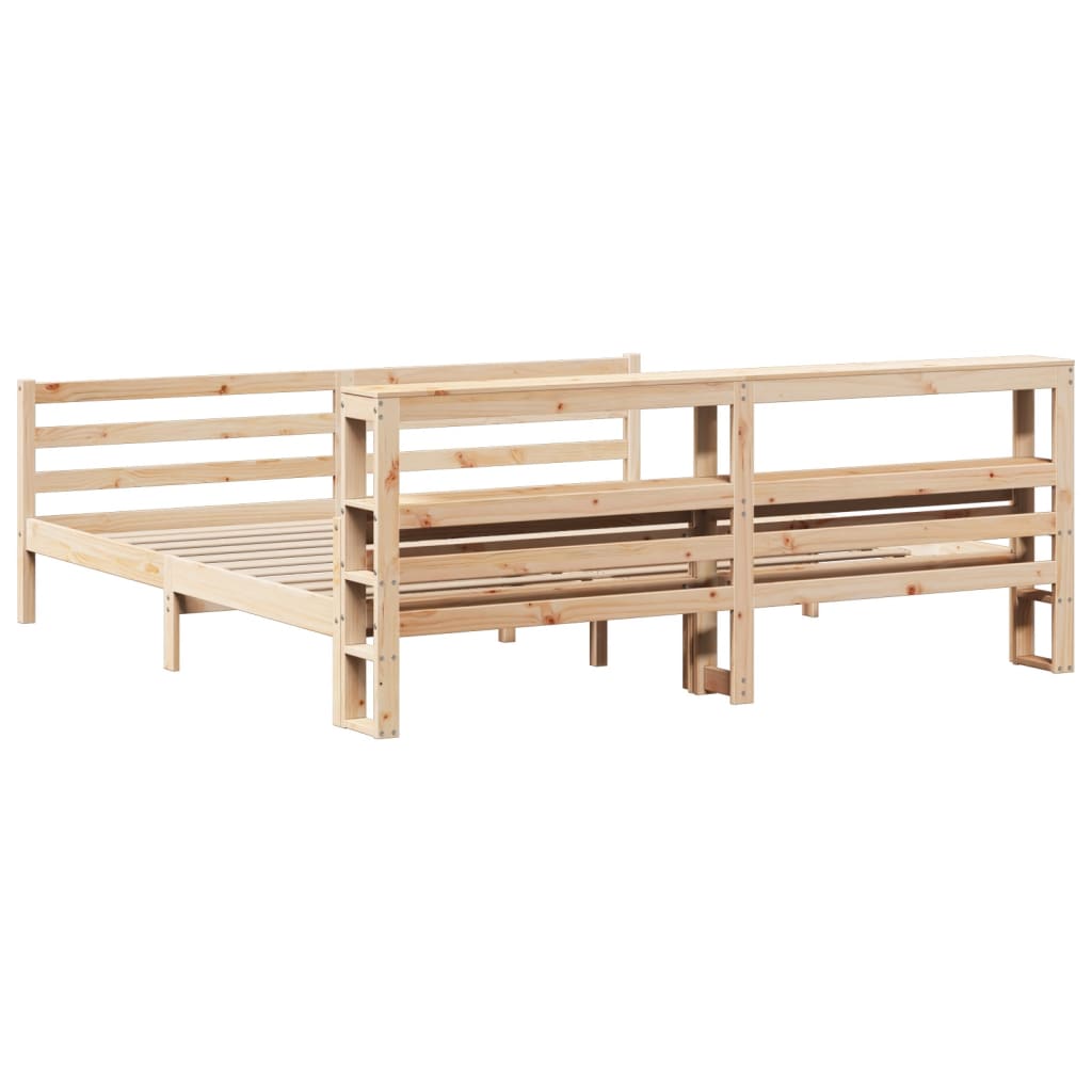 Wooden Bed Frame with Headboard without Mattress 200x200 cm