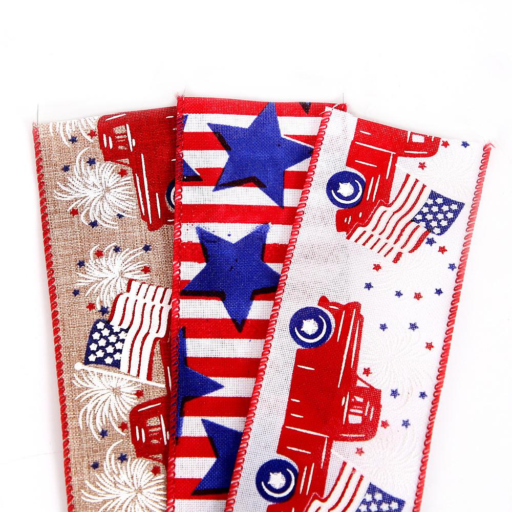Meter Festive 10 American Independence Day Ribbon Decorative Gift Wrap Set Stars With