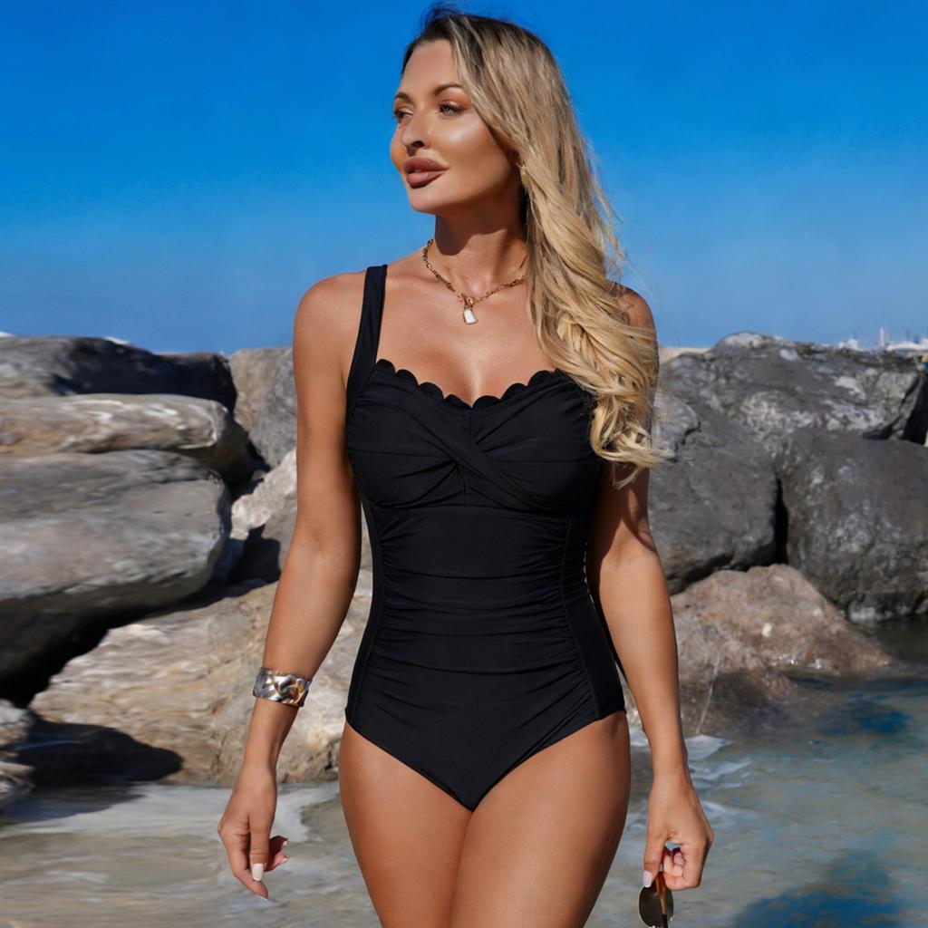 Women's Color-blocked Backless One-piece Swimsuit