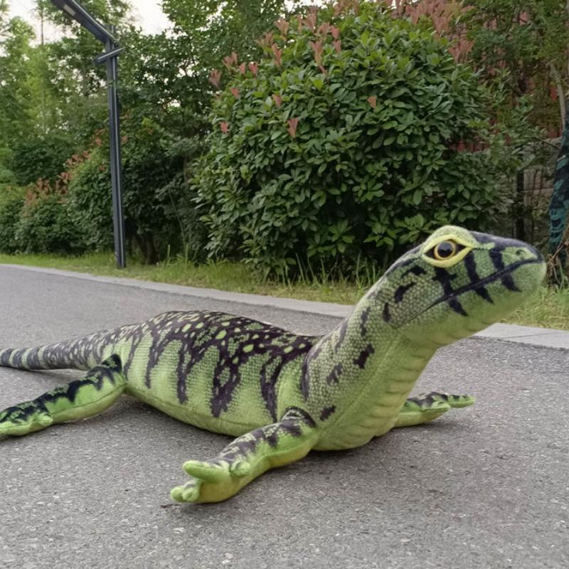 75-200cm Simulation Extended Tail Lizard Plush Doll Pillow Green Brown Monitor Lizard Reptile Plush Toy Home Decor Present Designed For Child