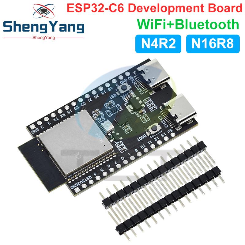 ESP32 / ESP32-C6 WiFi+Bluetooth Internet Of Things Dual Type-C Development Board Core Board ESP32-C6-DevKit C N16R8 For Arduino