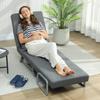 Single Bed Armchair 3 in 1 Folding Sofa Bed with Adjustable Backrest and Cushion for Living Room Bedroom 73x78x81 cm Grey