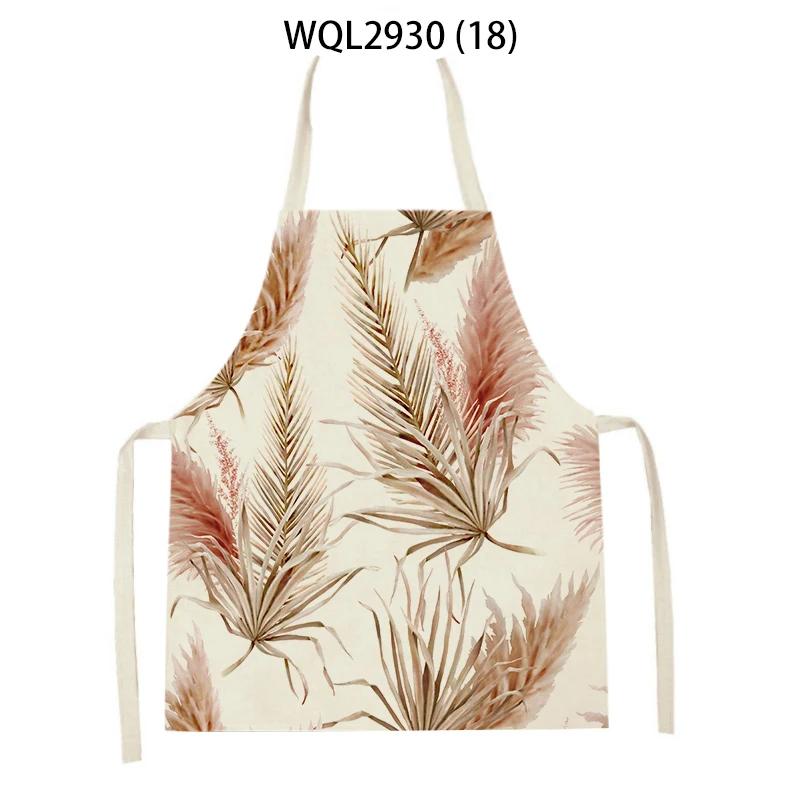 Cleaning Supplies Flower Plants Pattern Kitchen Aprons Sleeveless Linen Aprons Home Cooking Baking Accessories Antifouling Apron