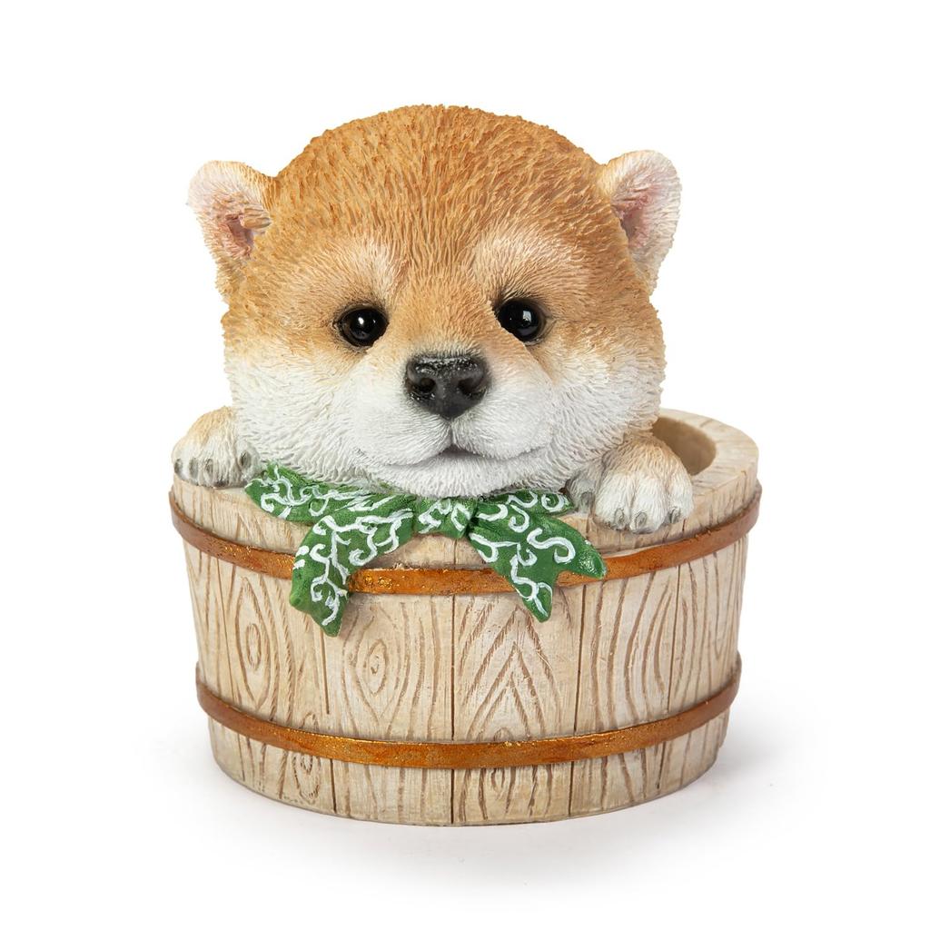 Ubia Mameshiba Bucket Piggy Bank, 10.5 x 9 x 10 cm, Doll Figurine, Animal Ornament, Garden Decor, Dog, H23074