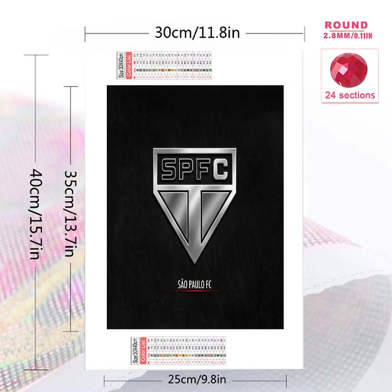São Paulo F.C 100% Round Full Drill 5D DIY Diamond Painting Embroidery Cross Stitch Rhinestone Décor