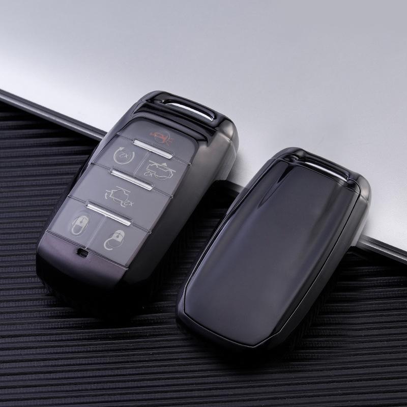Jeep Key Cover for Compass, Cherokee, Renegade, Grand Cherokee, Dodge - Transparent Case