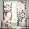 Christmas Winter Snowman Tree Poinsettia Sheer Curtains Modern Gauze Curtain for Living Room Bedroom Voile Yarn Curtains