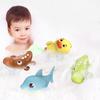 1Pc Summer   Cartoon Shark Baby Water Play Toy With Wind Up Chain, Outdoor Beach Toy, Shower Toy, Bath Toy