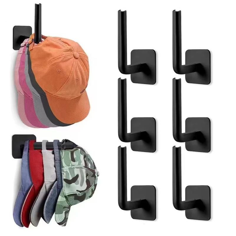 2/4/6PCS Strong Adhesive Paste Hooks No Punching Required Shelf Hat Rack Sticky Hooks for Home Organization