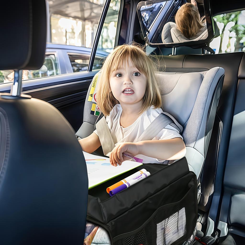 1 Stück Faltbares & Erweiterbares Polyester Kinderautositz Reisetablett mit Mehreren Aufbewahrungstaschen