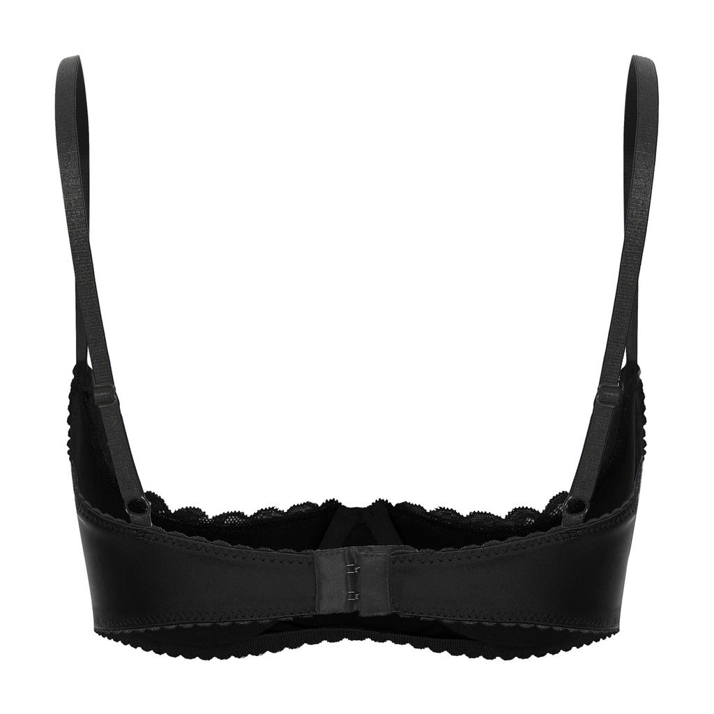 Womens Fashion Underwear Lace Push Up Bra Adjustable Straps Balconette Half Cup Lingerie for Daily Wear