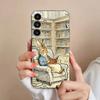 Cute P-PeterS Rabbit Phone Case For Samsung S25,24,23,22,21,S20,Ultra,Plus,FE Black Soft Cover