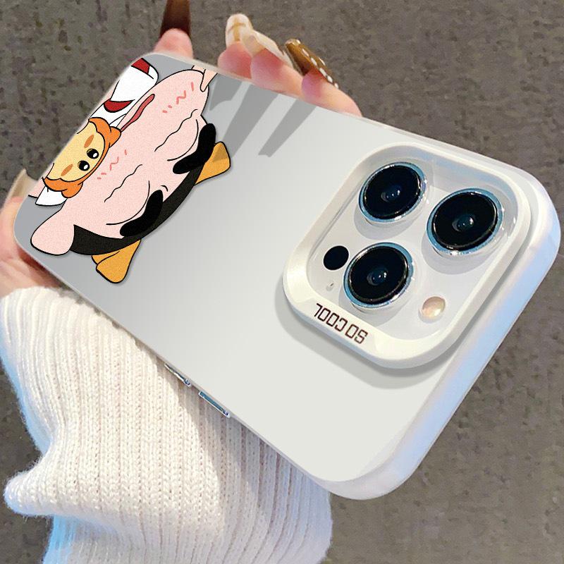 Shin-chan Face Pinching iPhone 17 Case - Silver, Fits Apple 15 Pro Max/14 Pro/13/16 Pro
