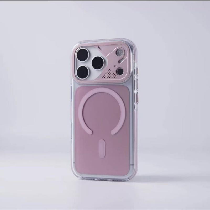 

For Magsafe Magnetic Wireless Charging Case For iPhone 17 Pro Max Technology Style Metal Lens Protection Shockproof Cover For iPhone17 ProMax