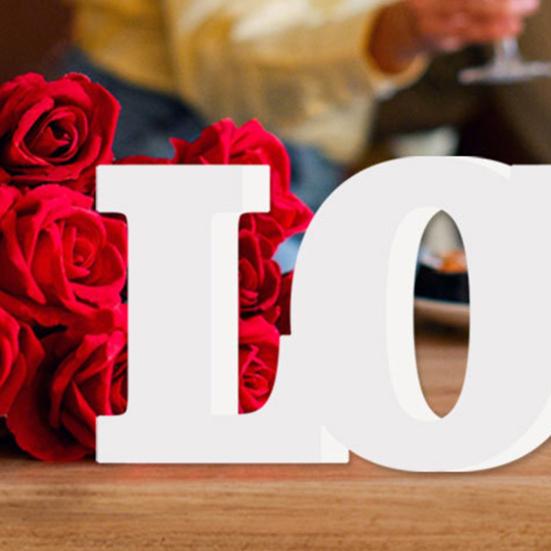 Valentinstag Liebe/XXOO/Herz Tischaufsatz für Zuhause Liebesblockschild Freistehend Party Hochzeitstag Dekoration