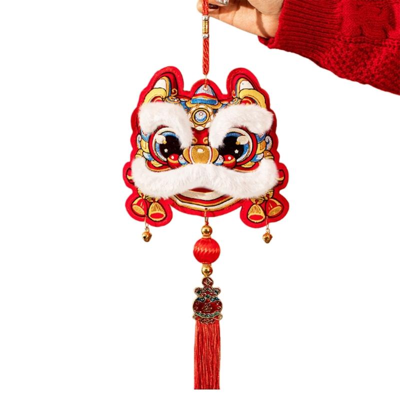 Year of Horse Festival Decoration Velvety Cotton Fabric Chinese New Year Ornaments for Entrydoor Wall Home Decoration