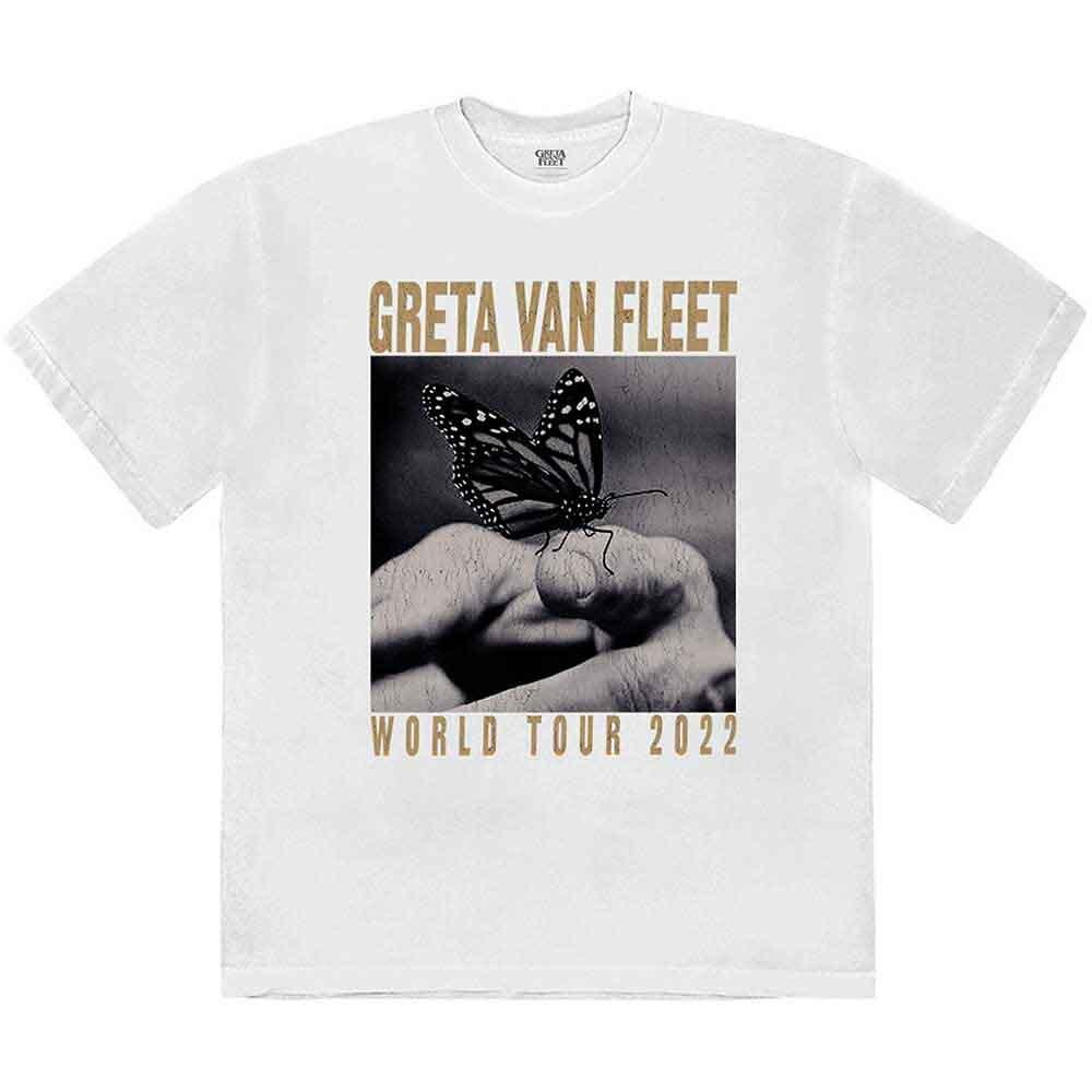 

Greta Van Fleet World Tour Butterfly T-Shirt White New S
