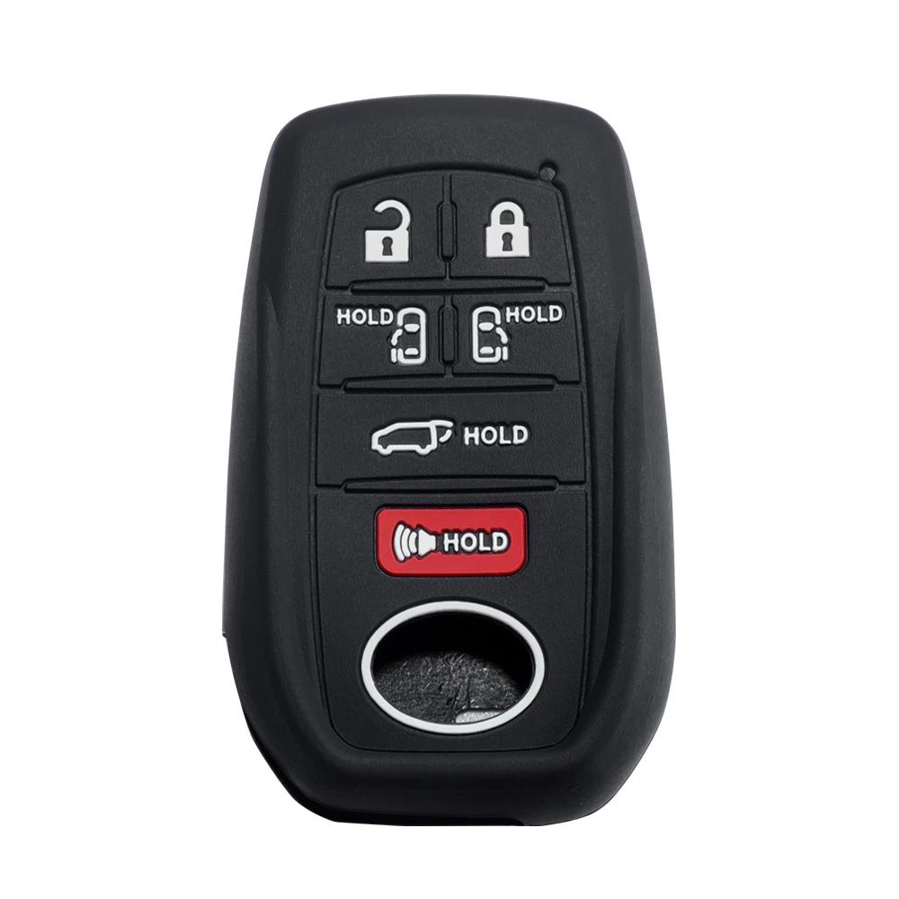 Key Fob Cover Case Remote Protector Smooth Silicone Black Fits For Toyota Rav4 Corolla Camry Avalon Car Accessories Key Cover
