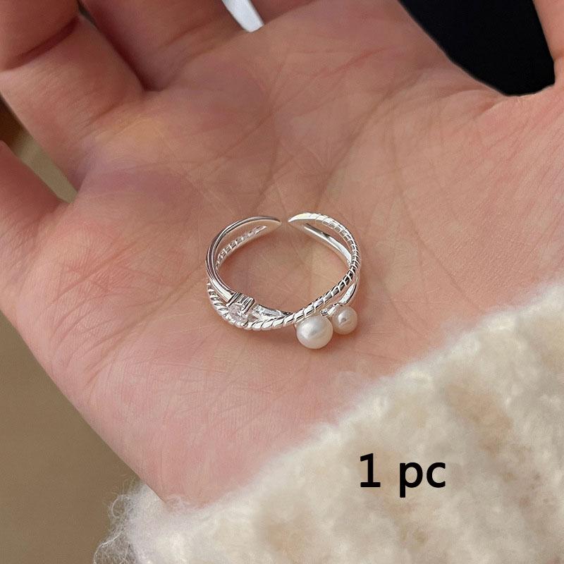 

Женские кольца Нишевый дизайн Кольцо с крестом из жемчуга Женская мода Личность Простой холодный ветер Свет Роскошное кольцо с указательным пальцем 1 pc