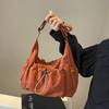 Canvas Ladies Crossbody Bag With Solid Color Drawstring Design For Daily Use And Urban Style