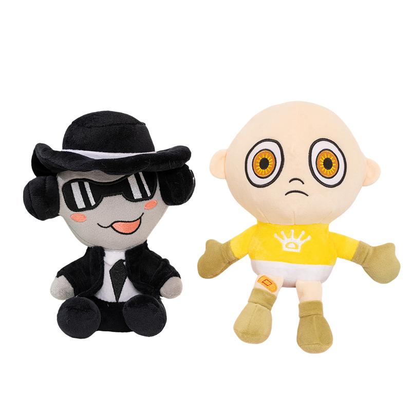 Game Peripheral Plushies Black Suit & Yellow Figure Soft Baby Plush Toy Stuffed Doll For Game Fans