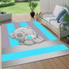 Tatty Teddy Flannel Pattern Square Carpet,Area Rug,Carpet Rug for Living Room Bedroom Sofa Playroom Decor,Non-slip Floor Mat