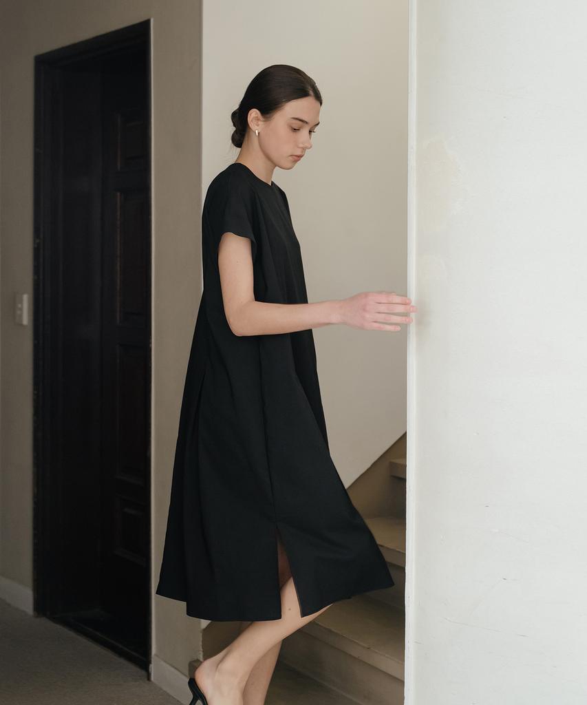 YOUNESS Black Dart Detail Dress